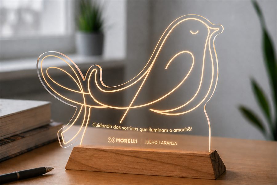 Luminária personalizada — projeto entregue