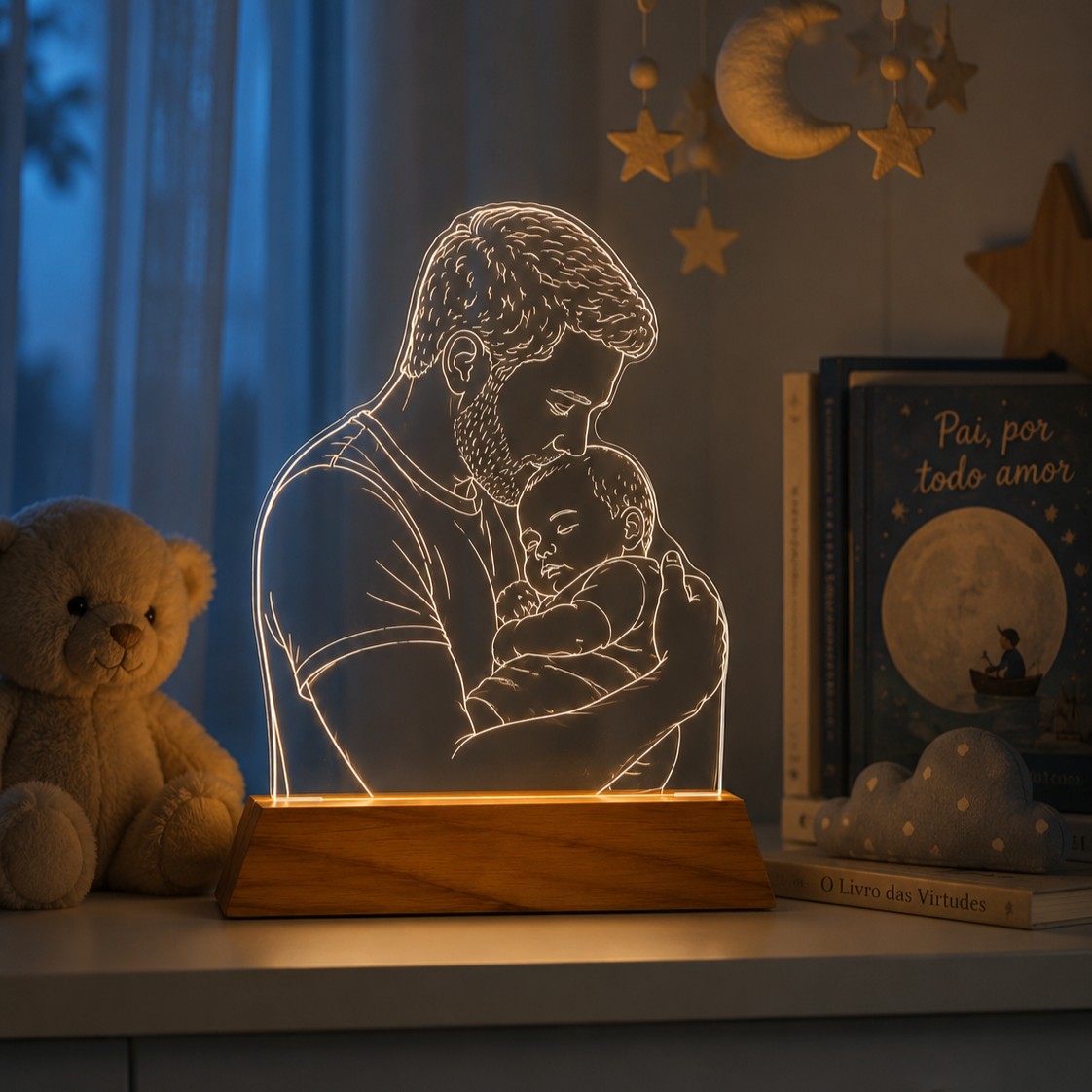 Exemplo de luminária personalizada para presentes personalizados